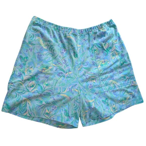 Vintage Women's Floral Bird Print Elastic Waist Shorts - Picture 1 of 5
